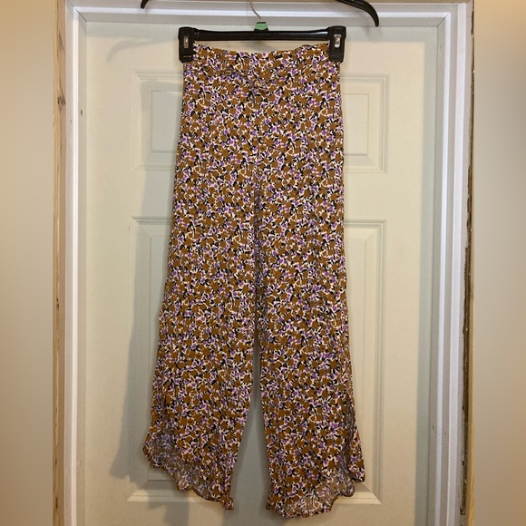 Zara Other - Zara Brown/Purple Floral Flowy Pants Girl’s 10